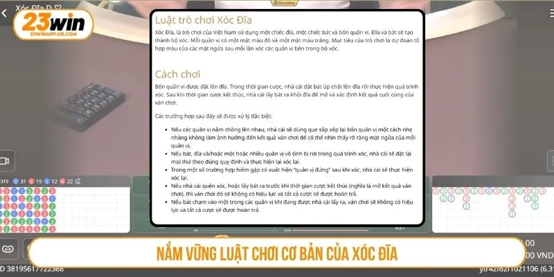 Nắm vững luật chơi cơ bản của xóc đĩa